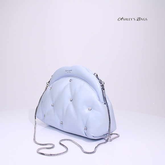 Kate Spade Shade Quilted Pearlized 3D Cloud Clutch Crossbody - Picture 3 of 10